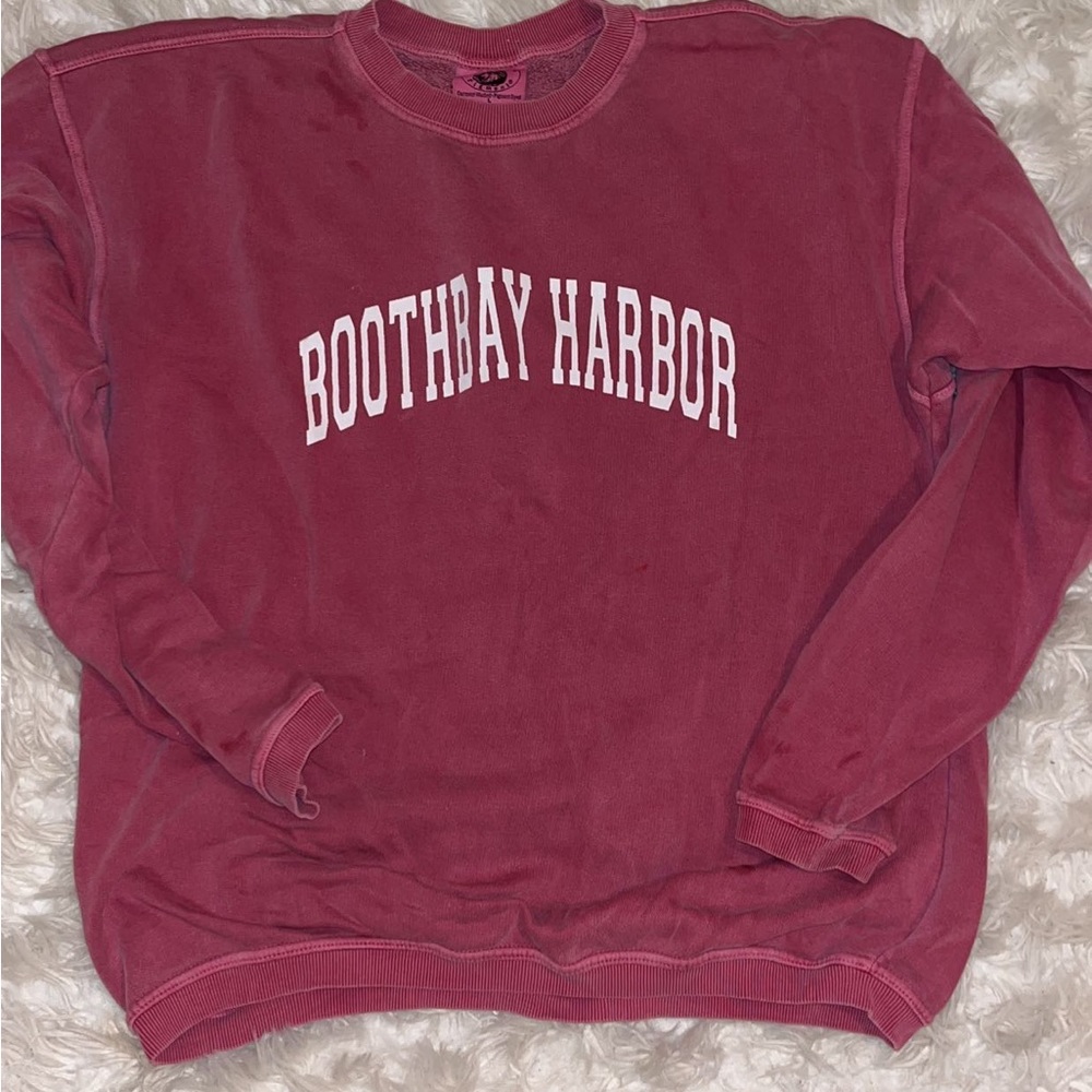 boothbay harbor sweatshirt size large worn once colors pink an white
